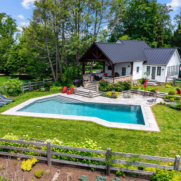 Custom Geometric Pool in Devon, PA